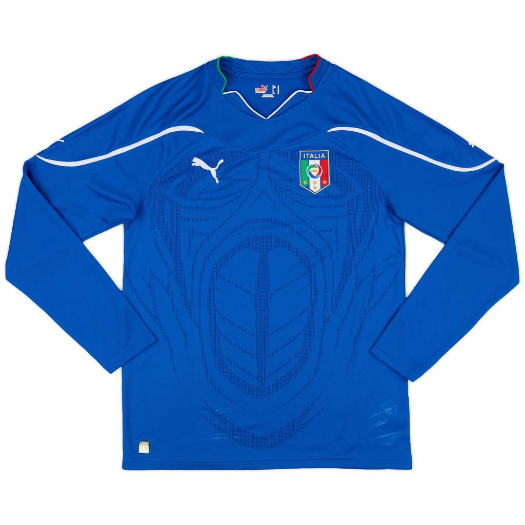 2010-12 Italy Home L/S Shirt - 8/10 - (M)