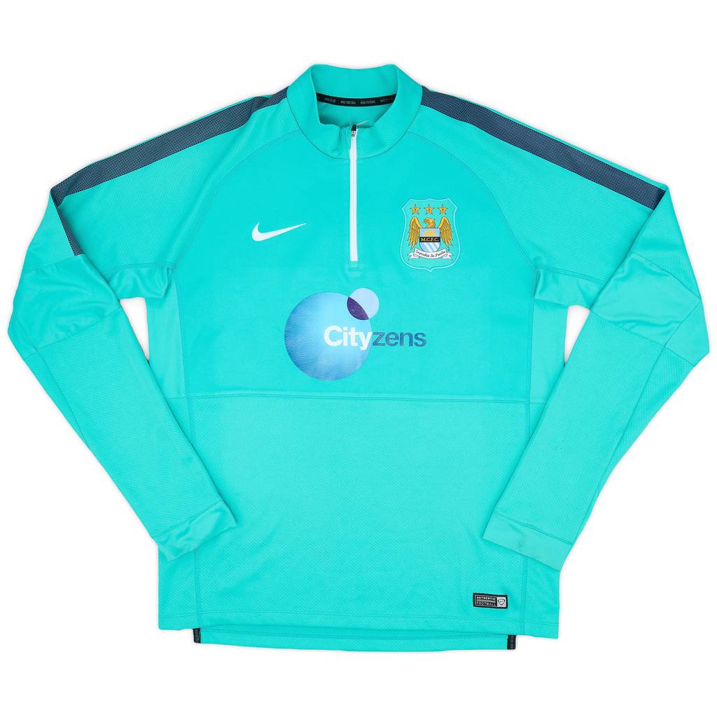 2015-16 Manchester City Nike 1/4 Zip Drill Top - 7/10 - (L)