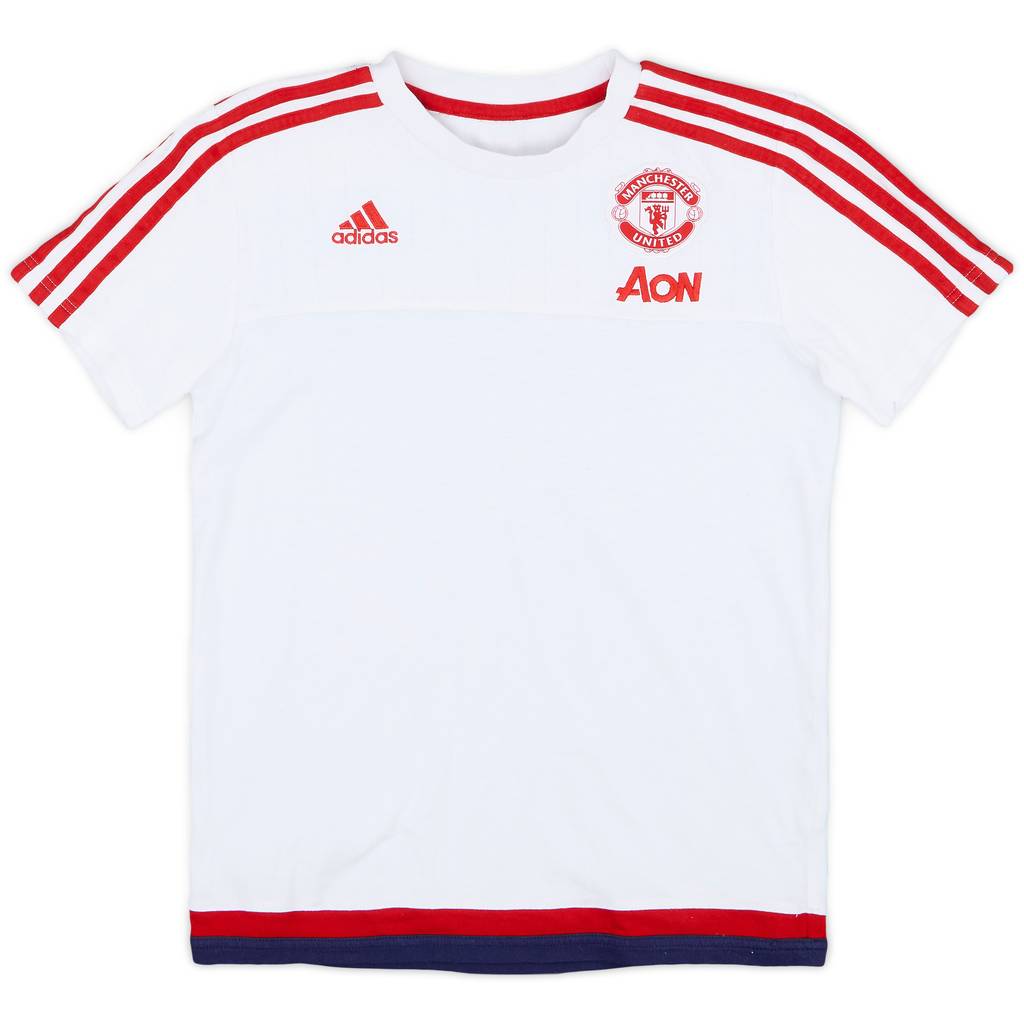 2019-20 Manchester United adidas Cotton Tee - 8/10 - (S.Boys)