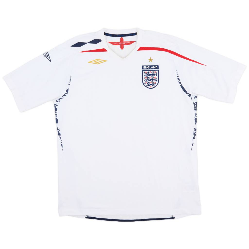 2007-09 England Home Shirt - 6/10 - (XL)