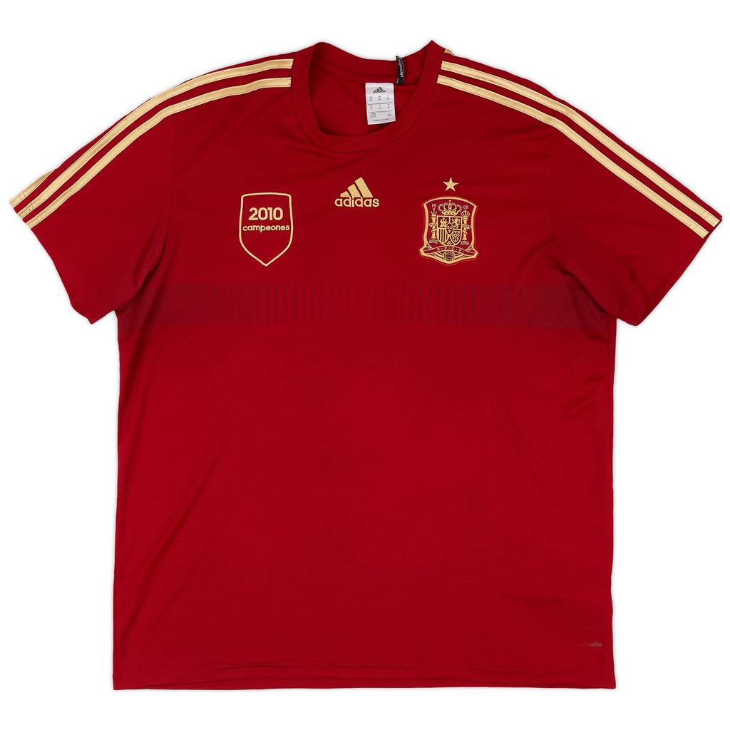 2013-14 Spain '2010 campeones' adidas Training Shirt - 8/10 - (XL)