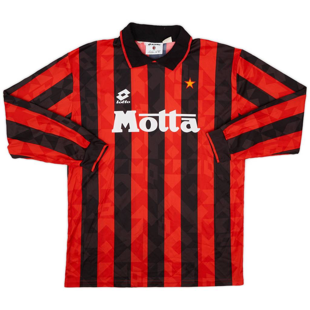 1993-94 AC Milan Home L/S Shirt - 9/10 - (L)