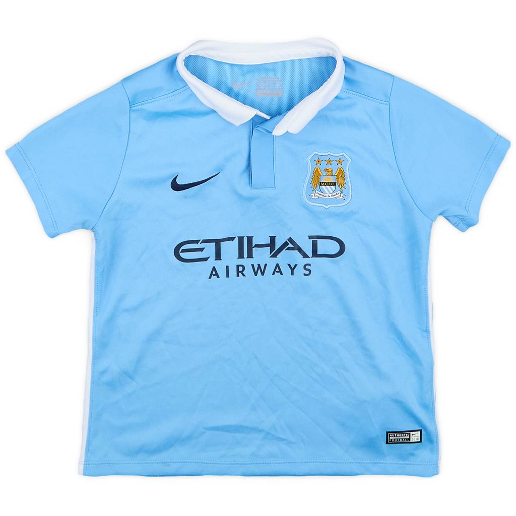 2015-16 Manchester City Home Shirt - 8/10 - (XS.Boys)