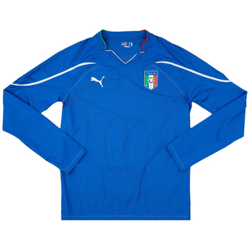 2010-12 Italy Home L/S Shirt - 8/10 - (XXL)