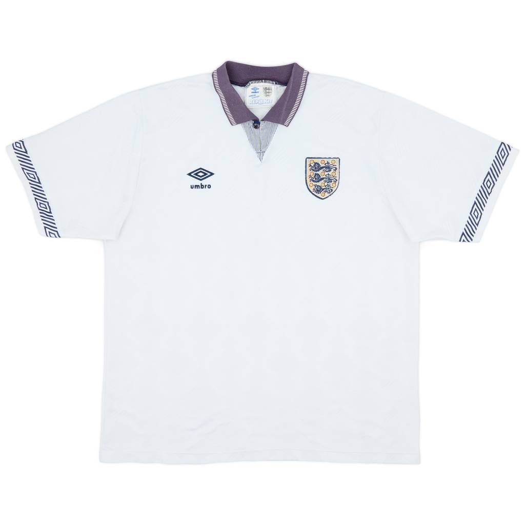 1990-92 England Home Shirt - 6/10 - (L)