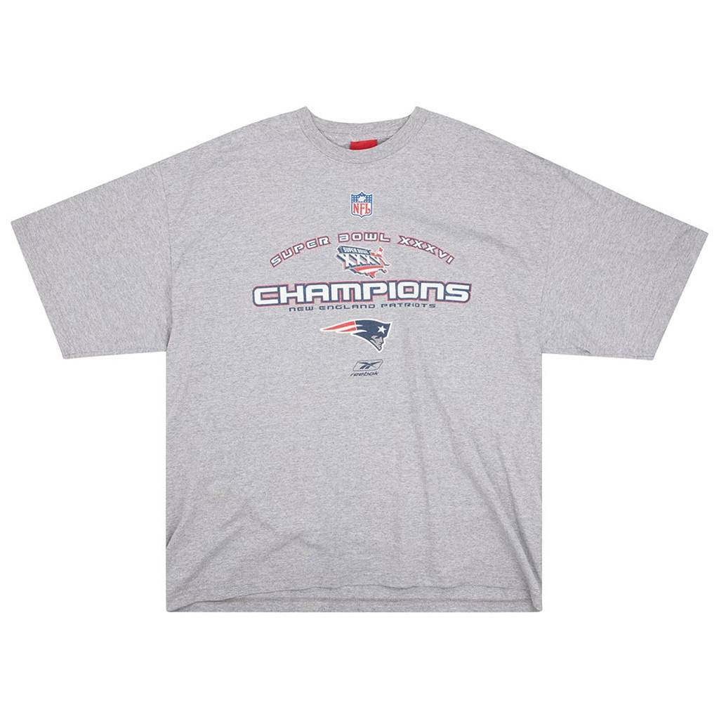 2002 New England Patriots Super Bowl XXXVI Champions Reebok Tee XXL