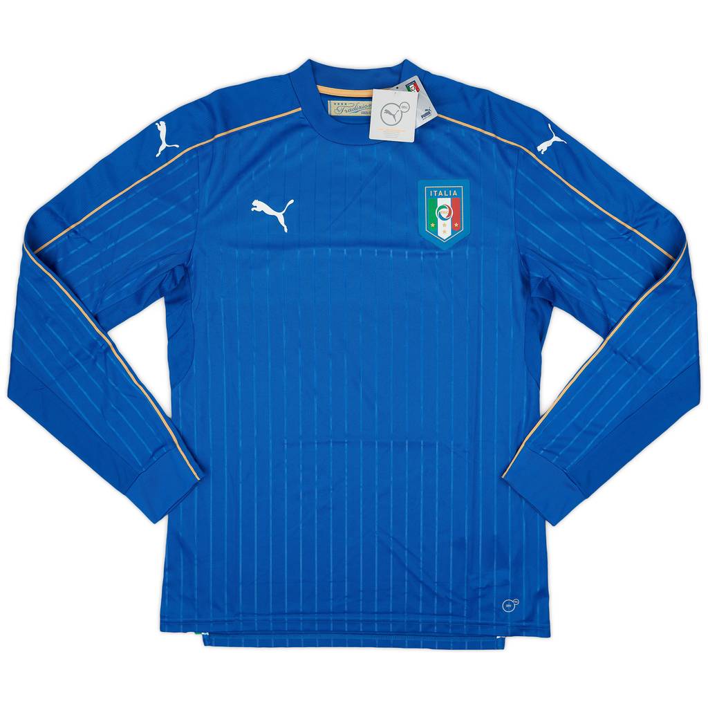 2016-17 Italy Player Issue Home L/S Shirt (L)