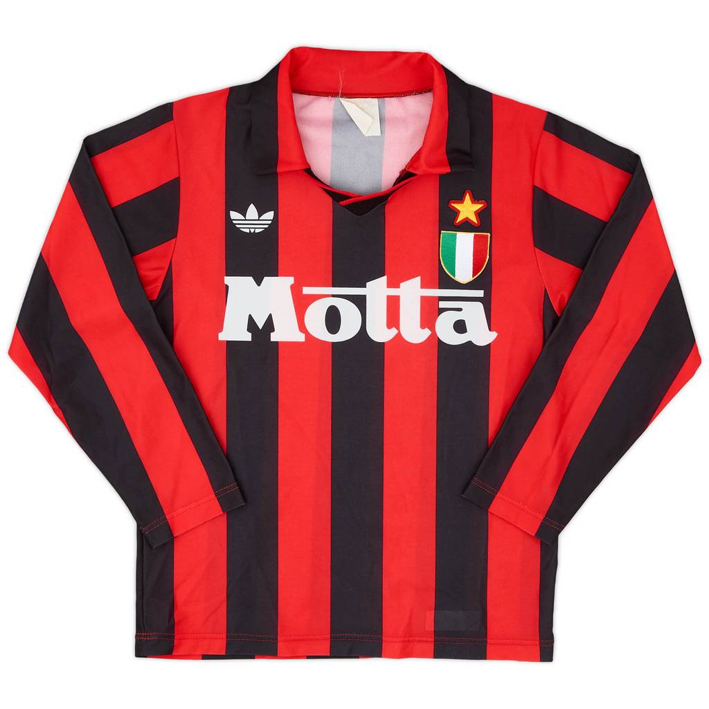1992-93 AC Milan Home L/S Shirt - 8/10 - (XL.Boys)
