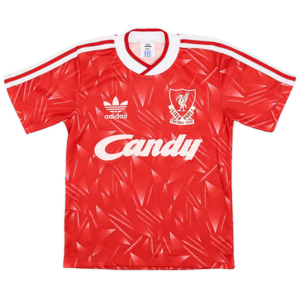 1989-91 Liverpool Home Shirt - 9/10 - (XS.Boys)