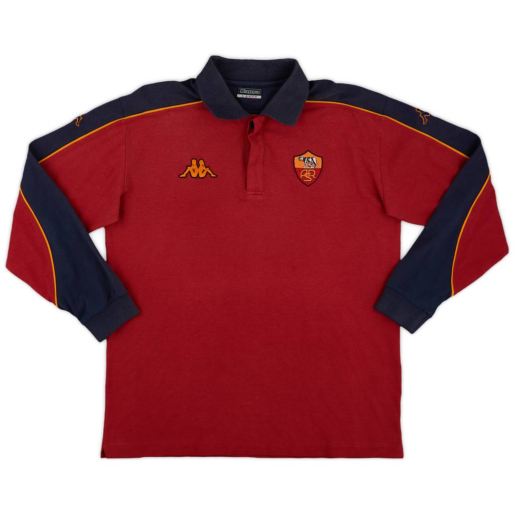 2000-01 Roma Kappa Polo L/S Shirt - 8/10 - (L)