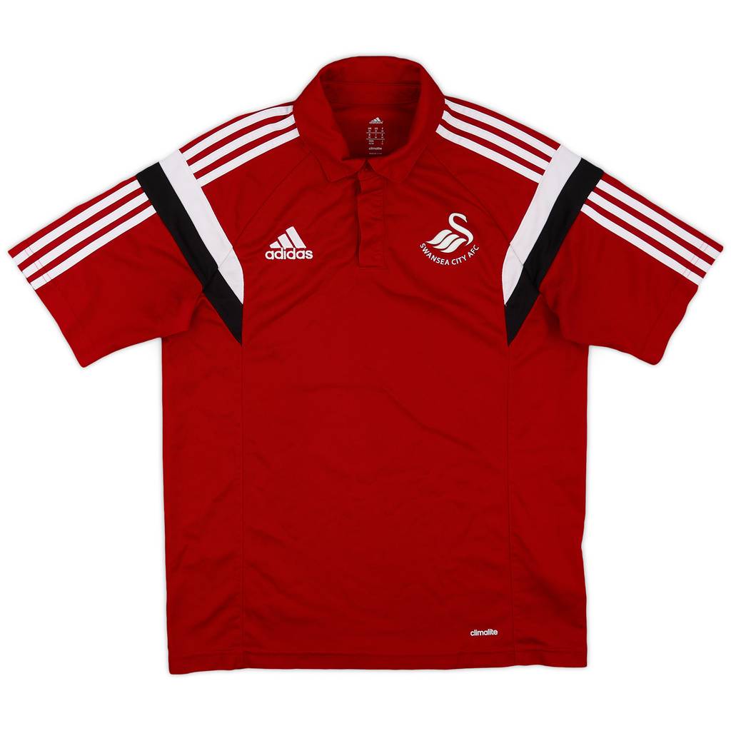 2014-15 Swansea City adidas Polo Shirt - 9/10 - (M)
