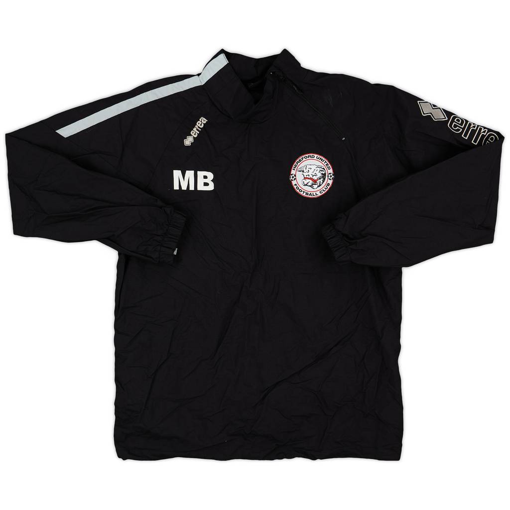 2012-13 Hereford United Errea Staff Issue 1/4 Zip Drill Top 'MB' - 8/10 - (S)