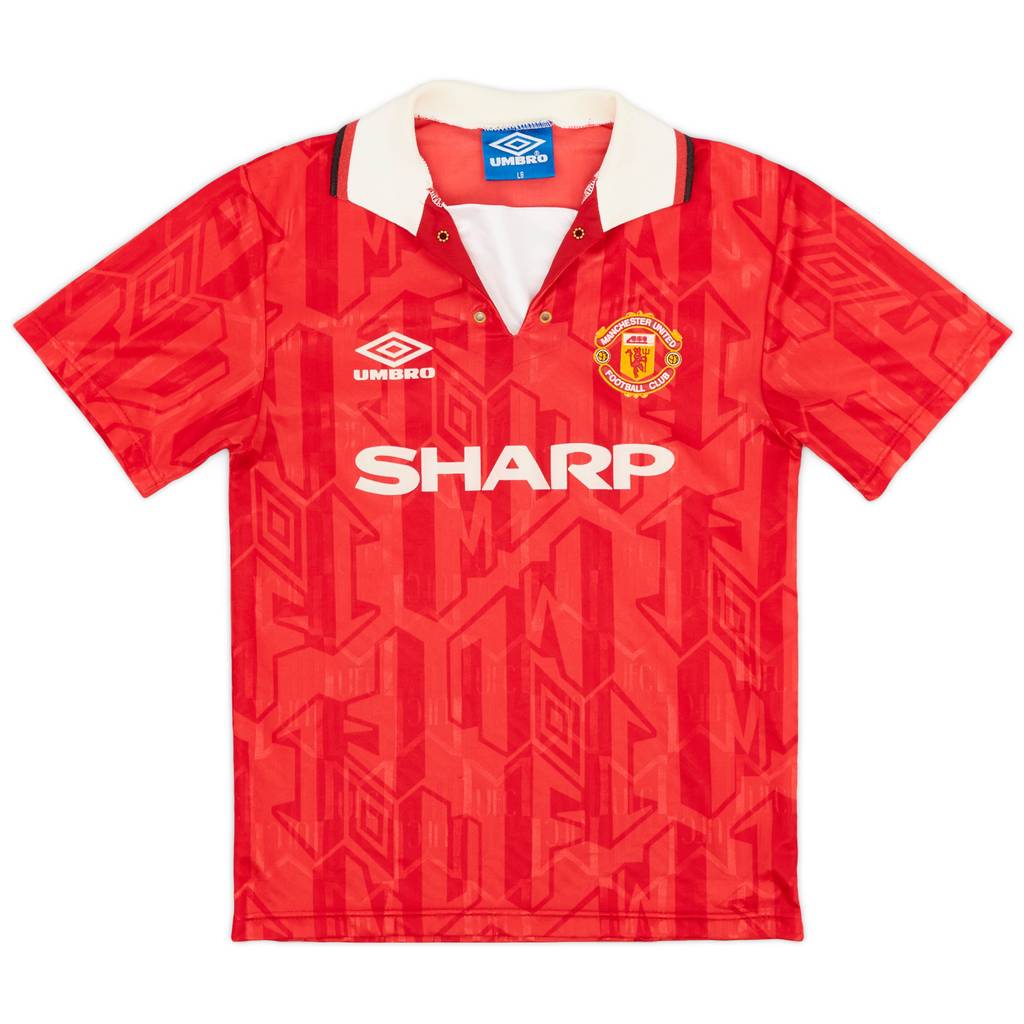 1992-94 Manchester United Home Shirt - 9/10 - (L.Boys)