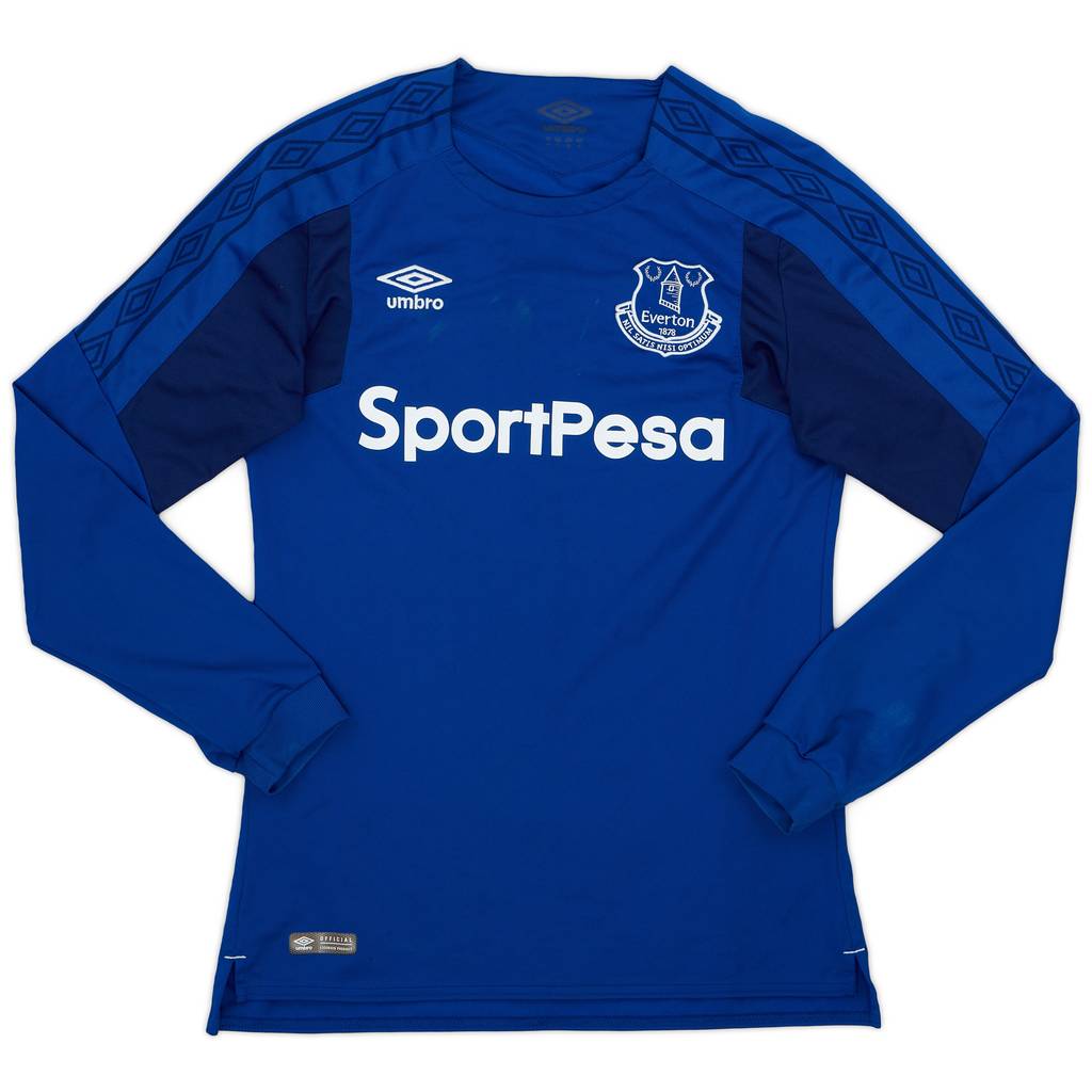 2017-18 Everton Home L/S Shirt - 8/10 - (S)