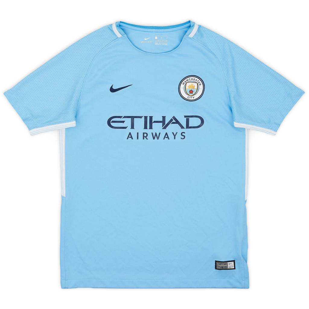 2017-18 Manchester City Home Shirt - 8/10 - (L.Boys)
