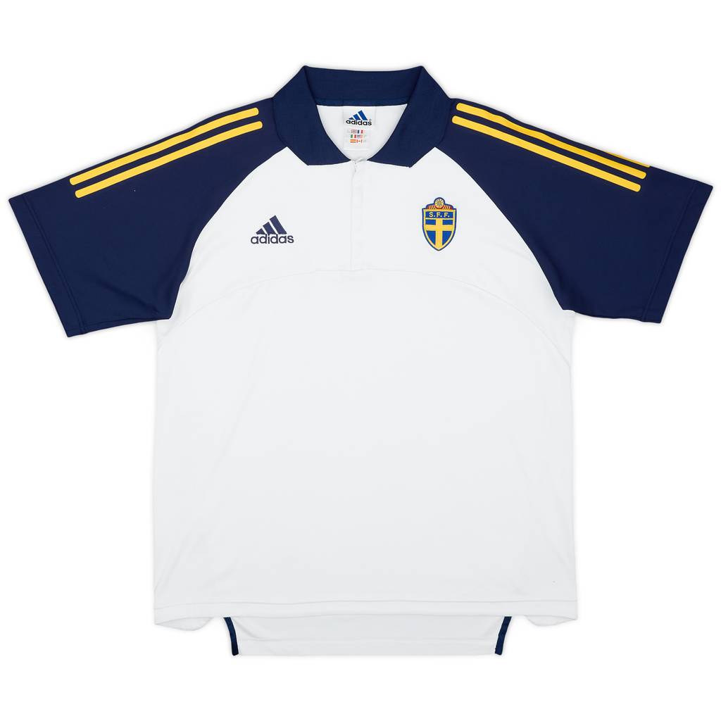 2002-04 Sweden adidas 1/4 Zip Polo Shirt - 8/10 - (M/L)