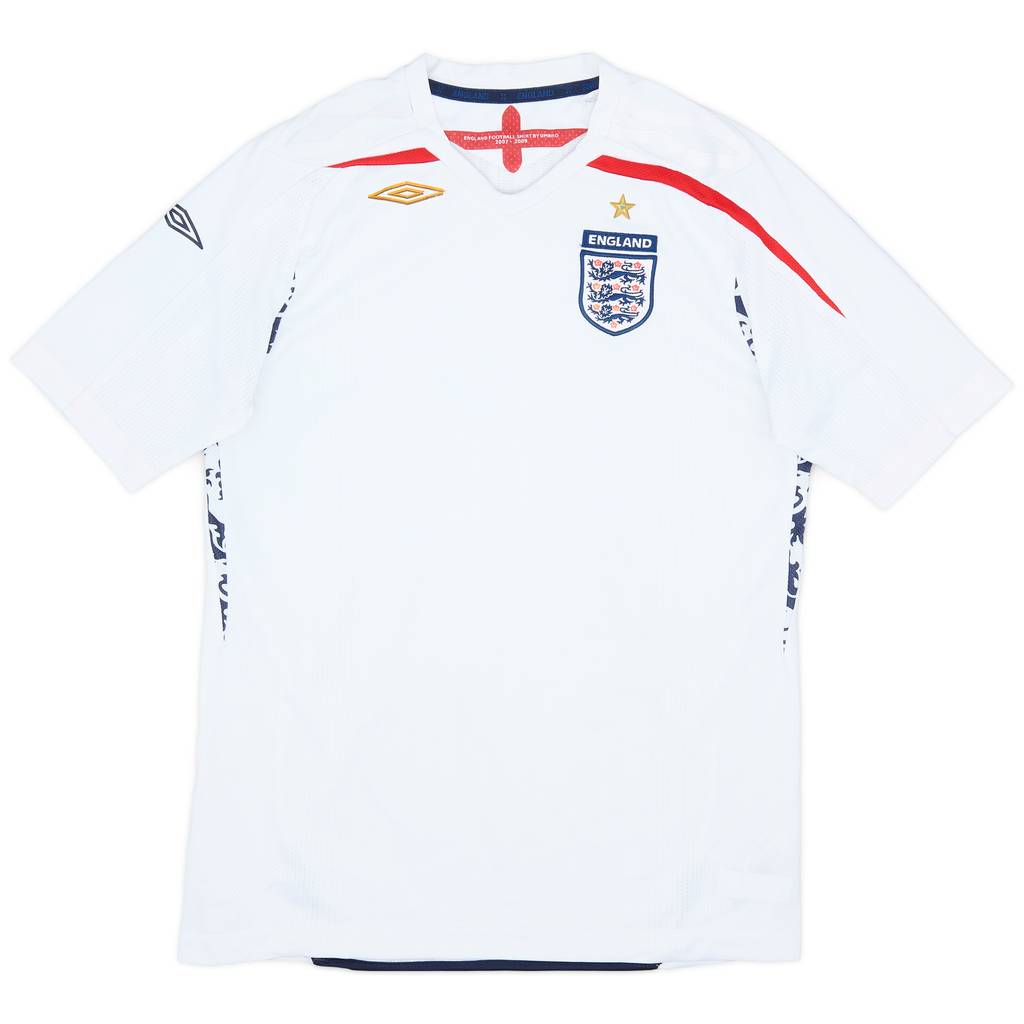2007-09 England Home Shirt - 6/10 - (XL.Boys)