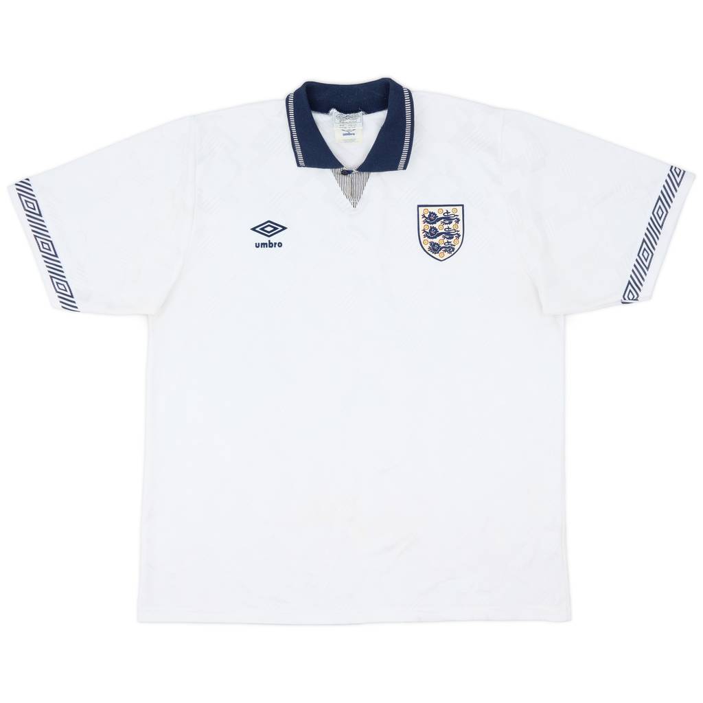 1990-92 England Home Shirt - 8/10 - (XL)