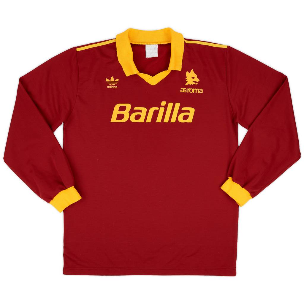 1991-92 Roma Home L/S Shirt - 9/10 - (XL)