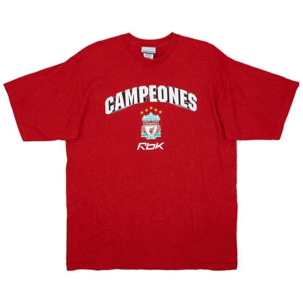 2005-06 Liverpool 'Campeones' Reebok Graphic Tee - 7/10 - (L)