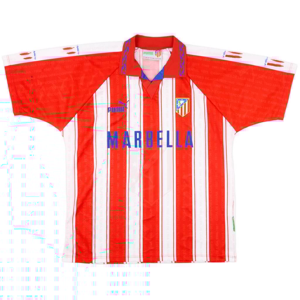 1995-96 Atletico Madrid Home Shirt - 8/10 - (L)