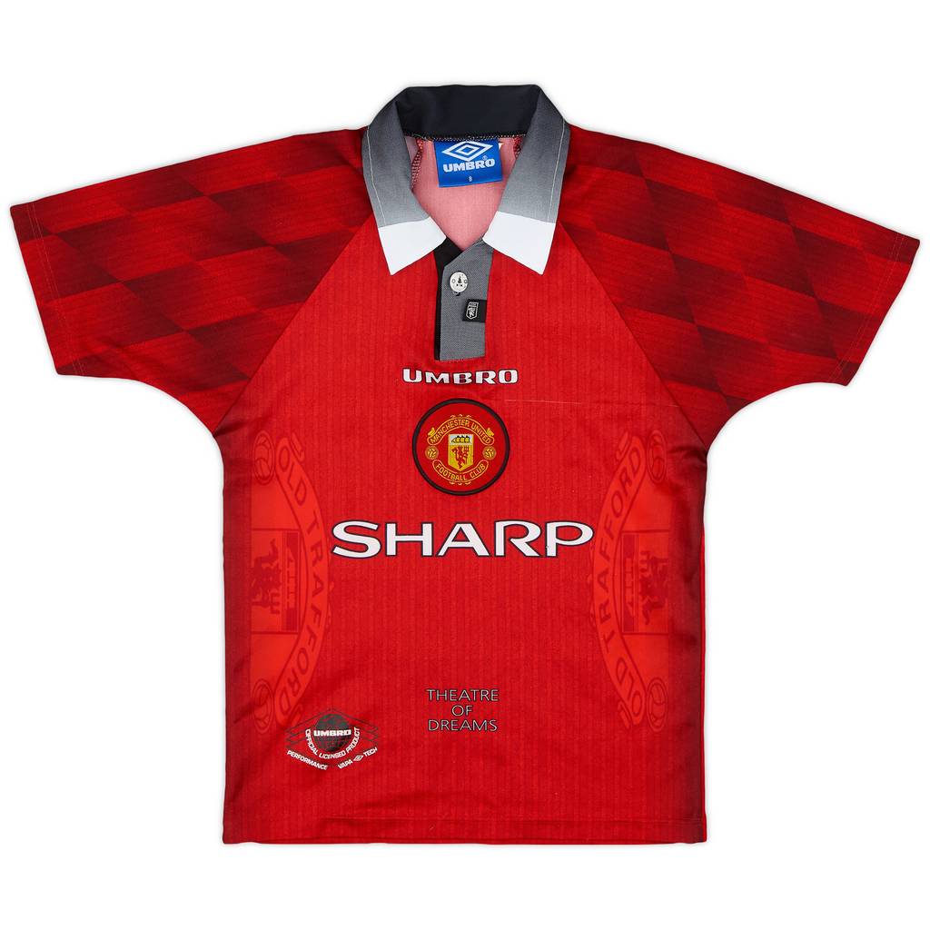 1996-98 Manchester United Home Shirt - 8/10 - (S.Boys)