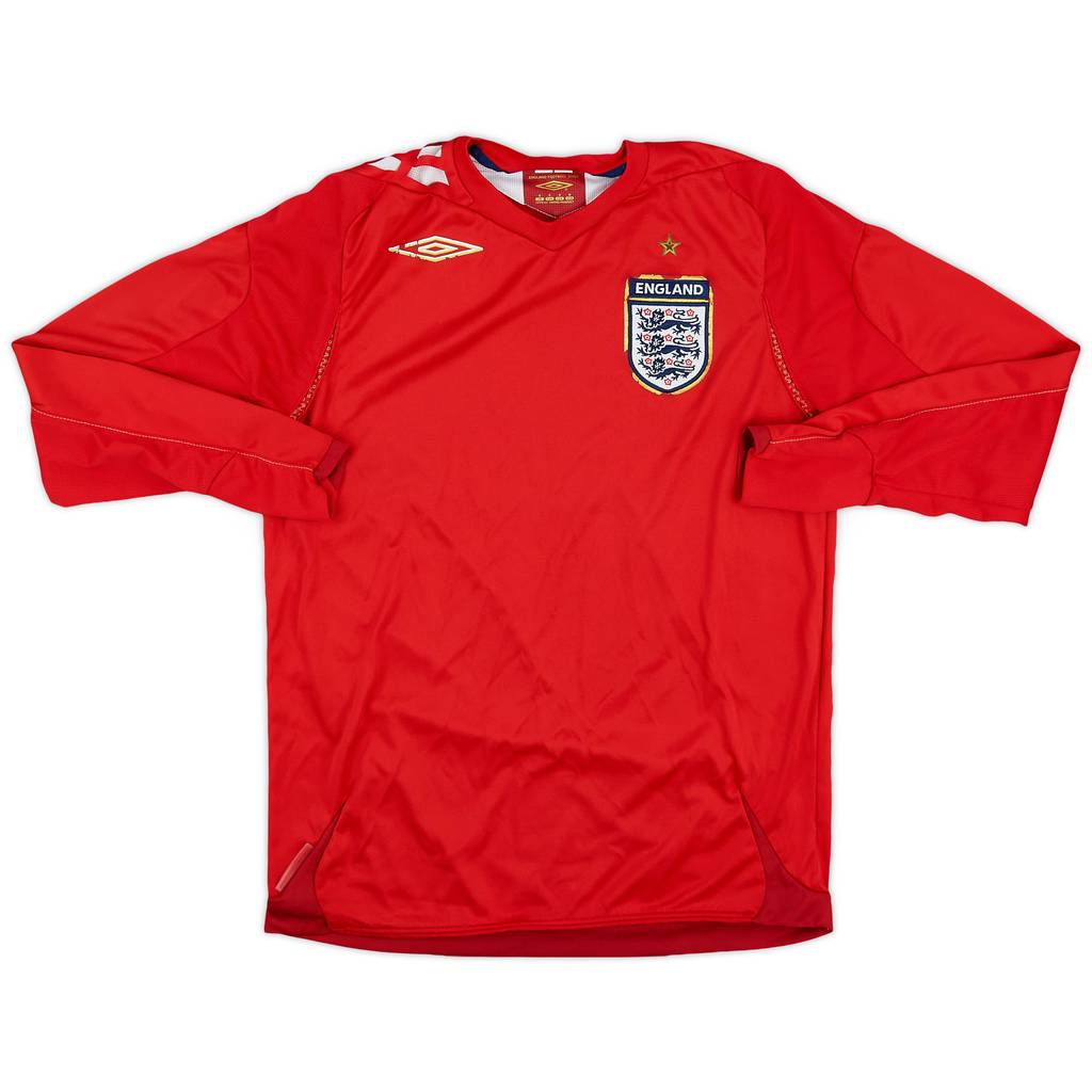 2006-08 England Away L/S Shirt - 5/10 - (S)