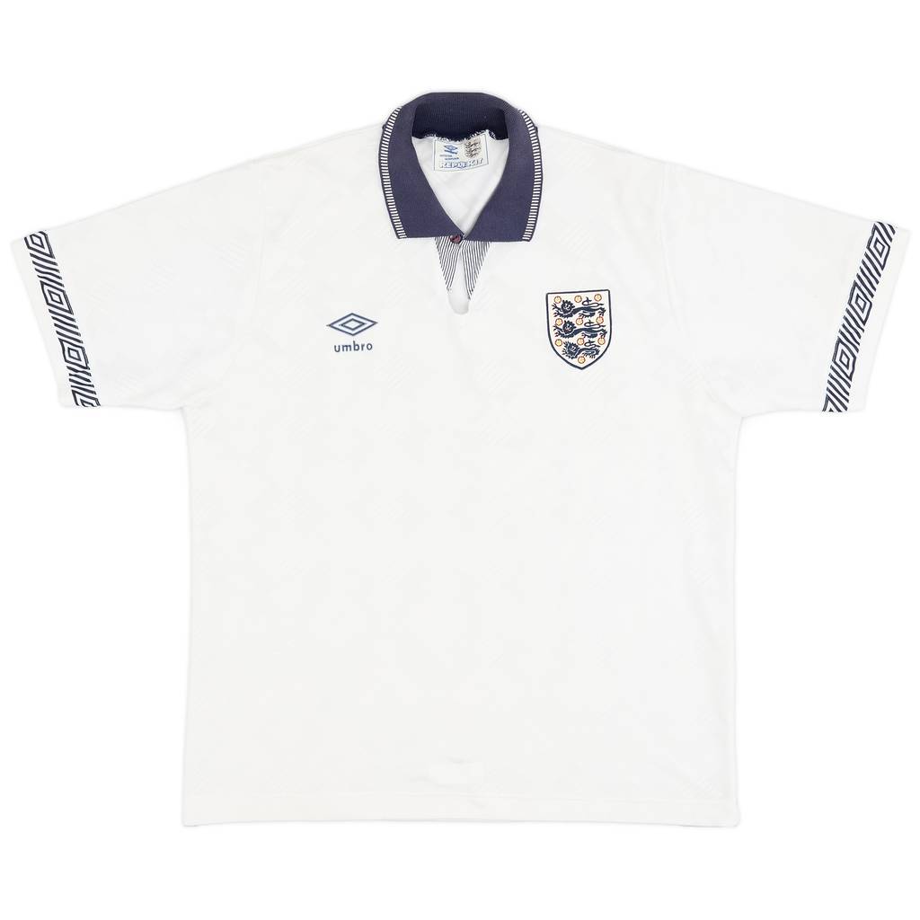 1990-92 England Home Shirt - 7/10 - (L)