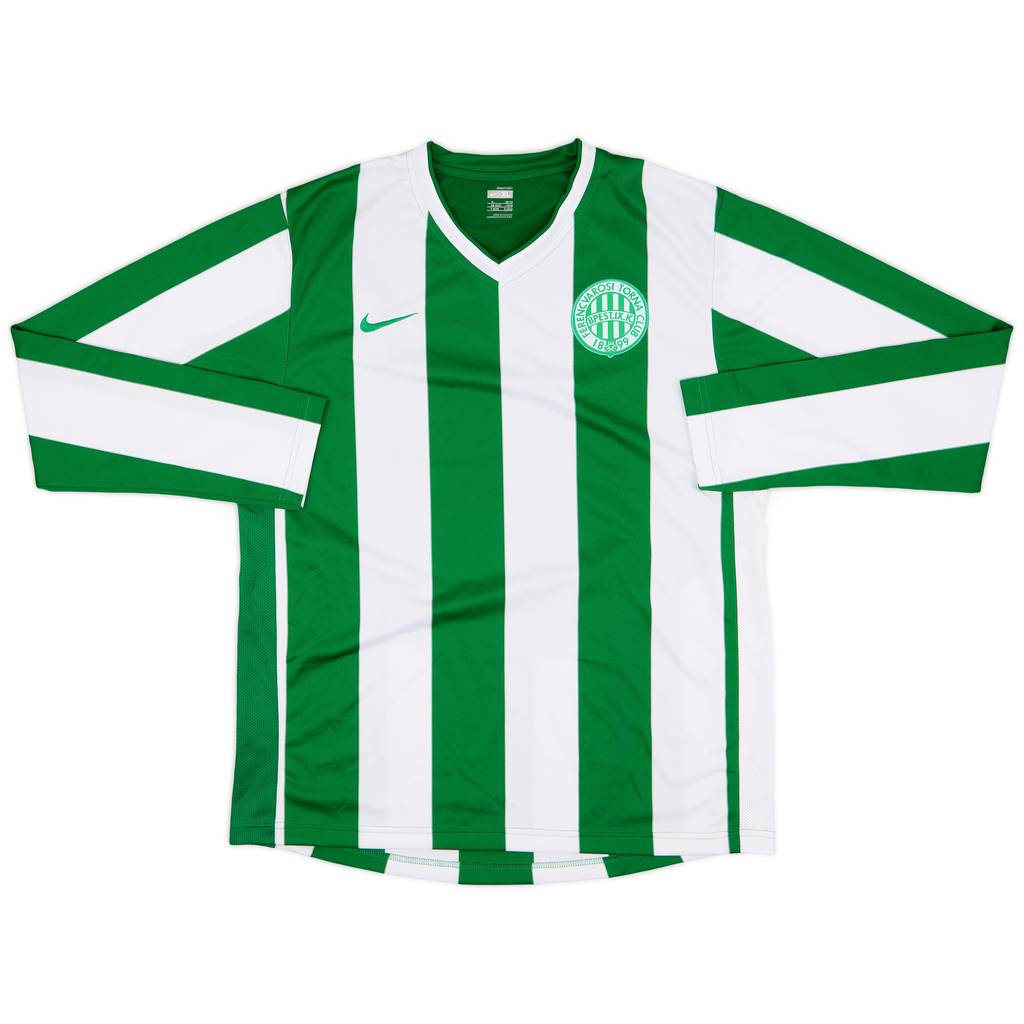 2007-08 Ferencvaros Player Issue Home L/S Shirt - 9/10 - (XL)