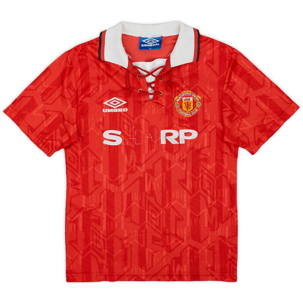1992-94 Manchester United Home Shirt - 4/10 - (L.Boys)
