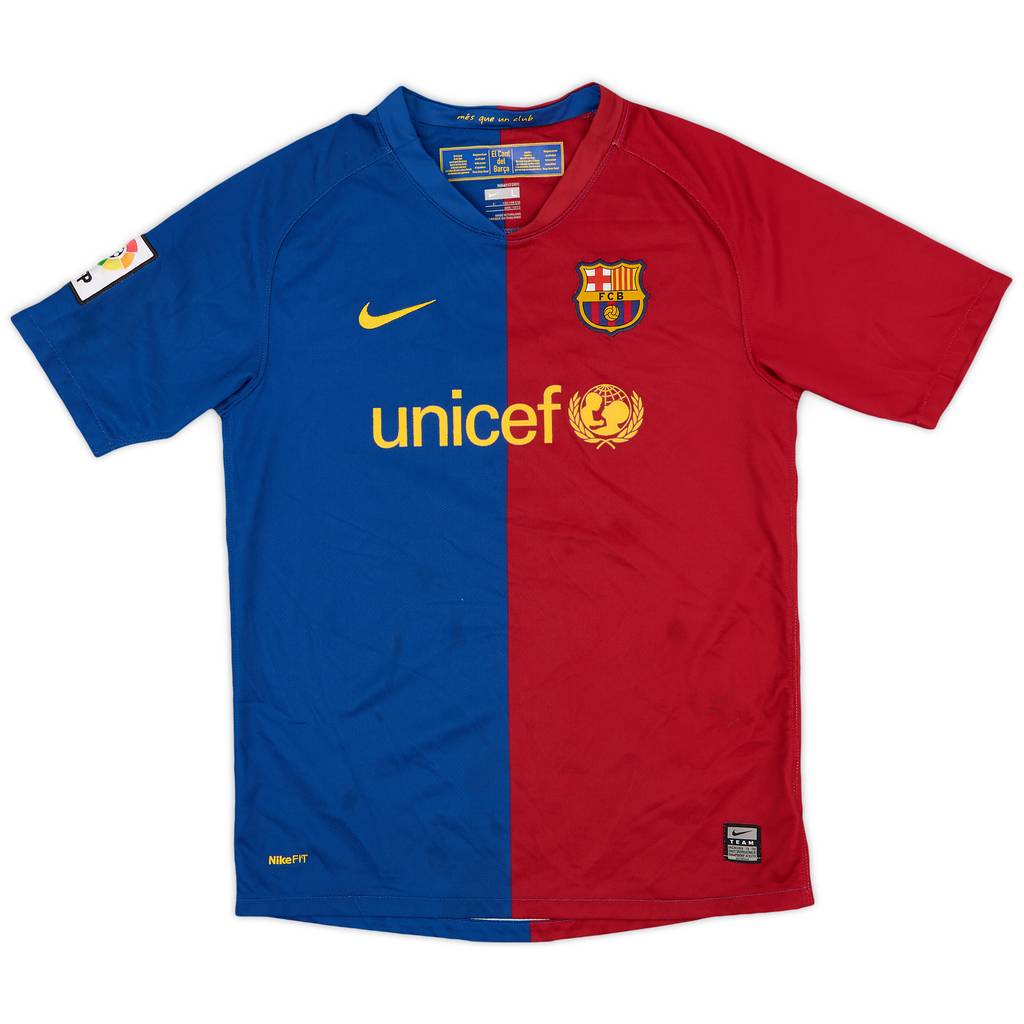 2008-09 Barcelona Home Shirt - 8/10 - (L.Boys)