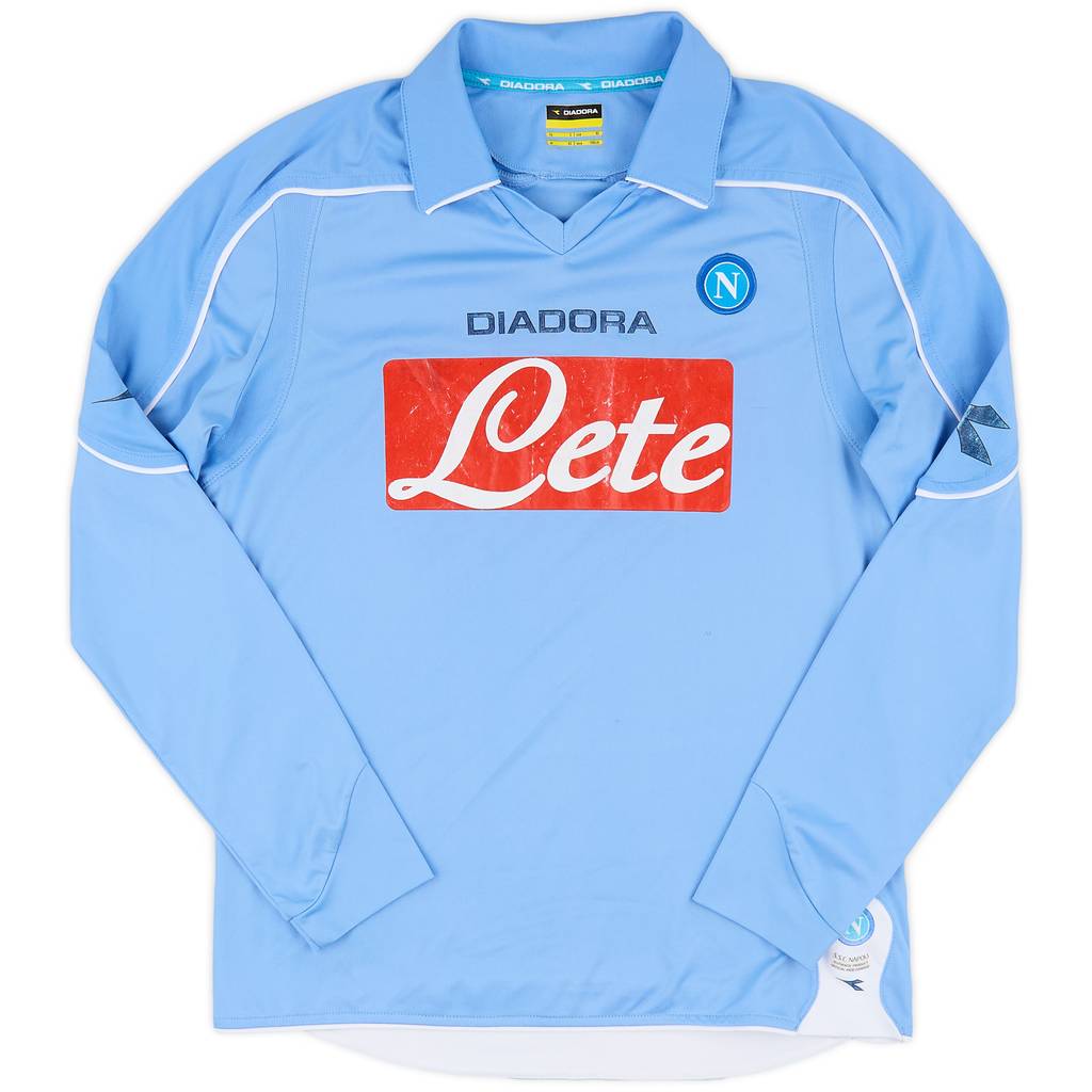 2008-09 Napoli Home L/S Shirt - 5/10 - (XS)