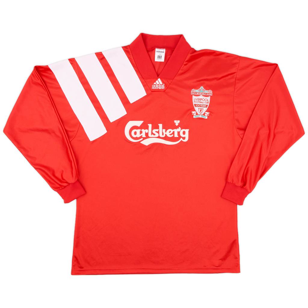 1992-93 Liverpool Player Issue Centenary Home L/S Shirt - 9/10 - (L/XL)