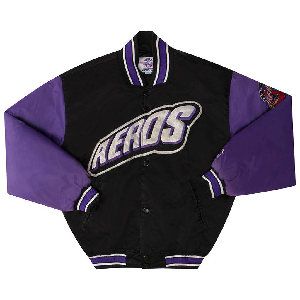 1997-00 Akron Aeros Starter Satin Varsity Jacket M