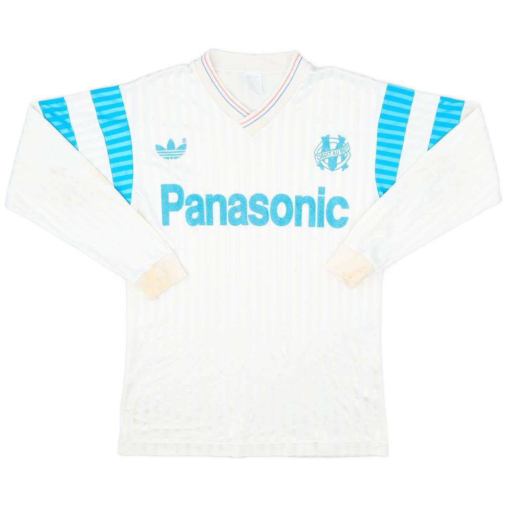 1990-91 Olympique Marseille Home L/S Shirt - 5/10 - (S)