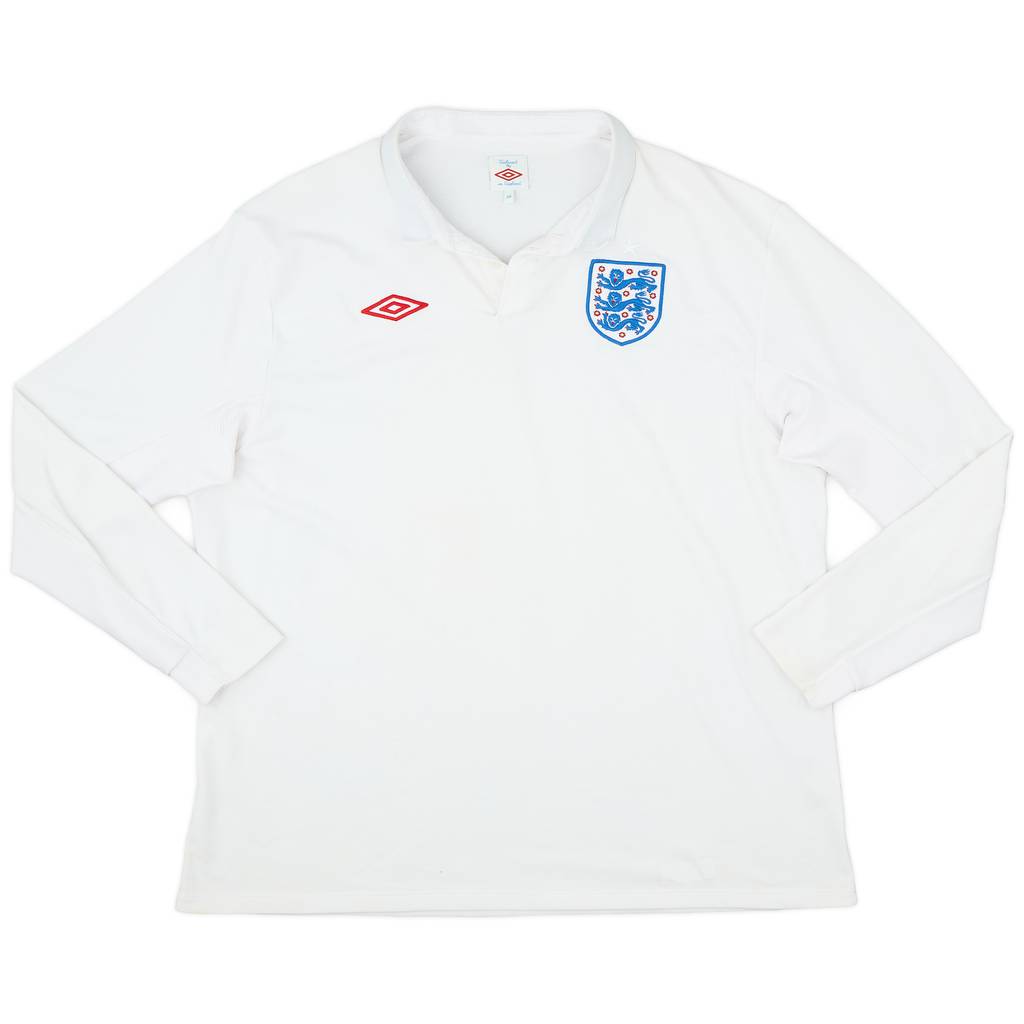 2009-10 England Home L/S Shirt - 8/10 - (XXL)