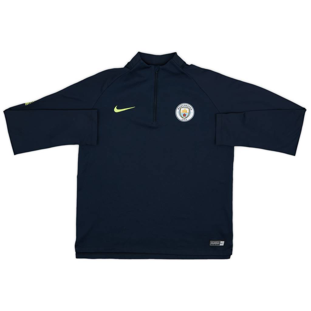 2018-19 Manchester City Nike 1/4 Zip Drill Top - 9/10 - (XL.Boys)
