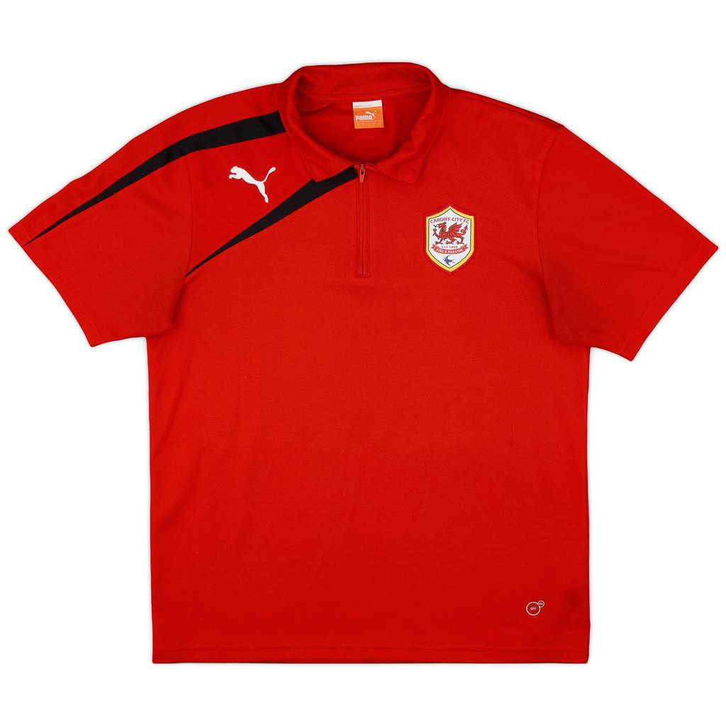 2012-13 Cardiff City Puma 1/4 Zip Polo Shirt - 8/10 - (L)