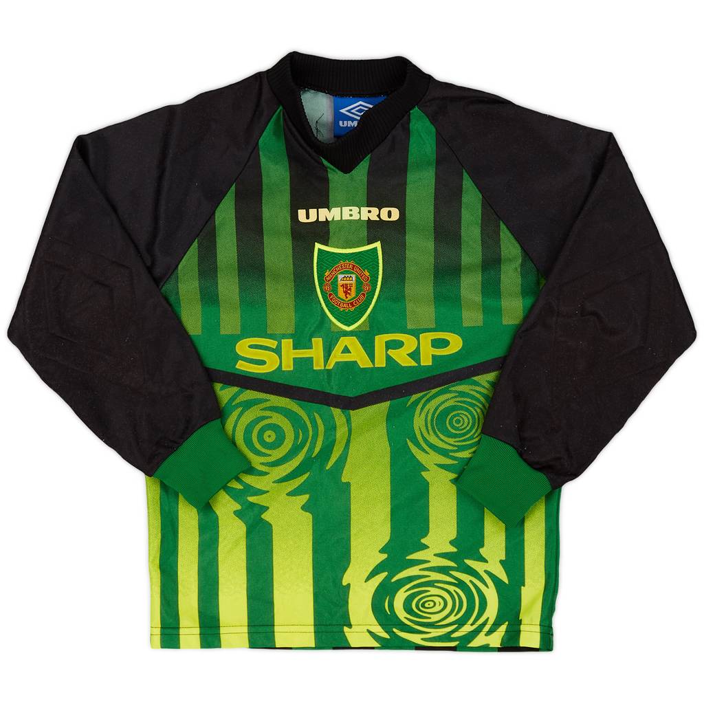 1997-98 Manchester United Green GK Shirt - 8/10 - (S.Boys)