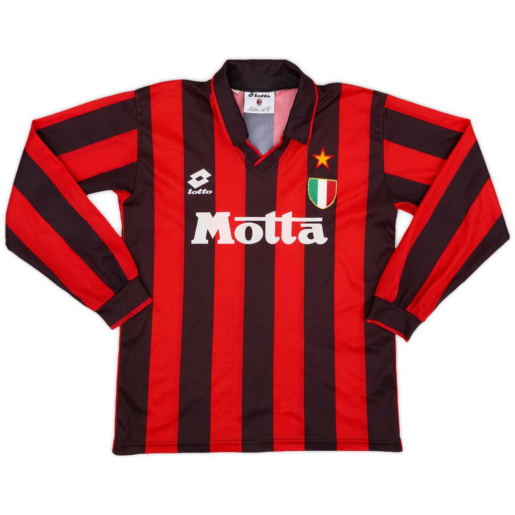 1993-94 AC Milan Home L/S Shirt - 6/10 - (S)