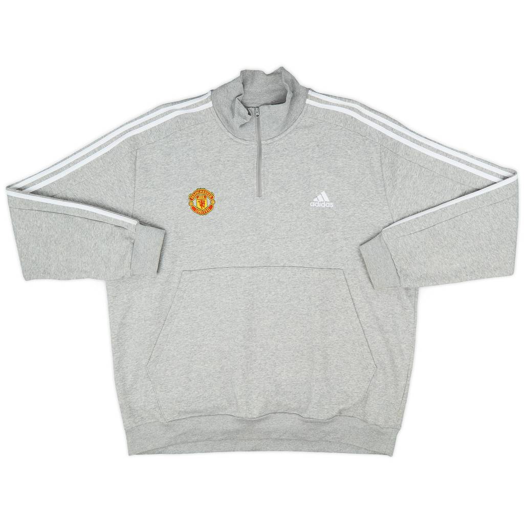 2023-24 Manchester United adidas 1/4 Zip Sweat Top - 8/10 - (XXL)
