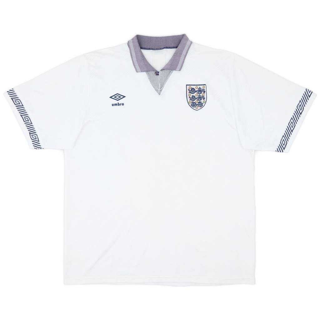 1990-92 England Home Shirt - 6/10 - (XL)