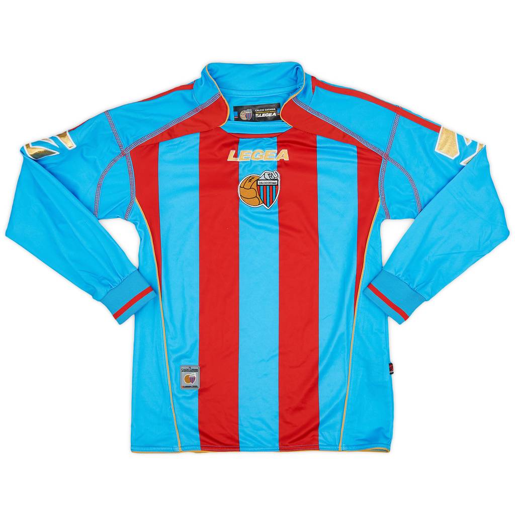 2007-08 Catania Home L/S Shirt - 9/10 - (XS)