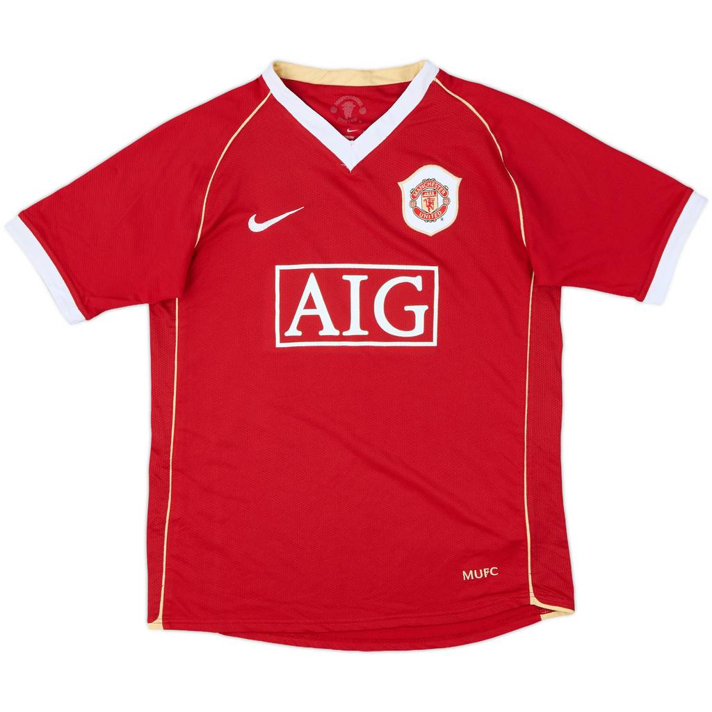 2006-07 Manchester United Home Shirt - 7/10 - (L.Boys)