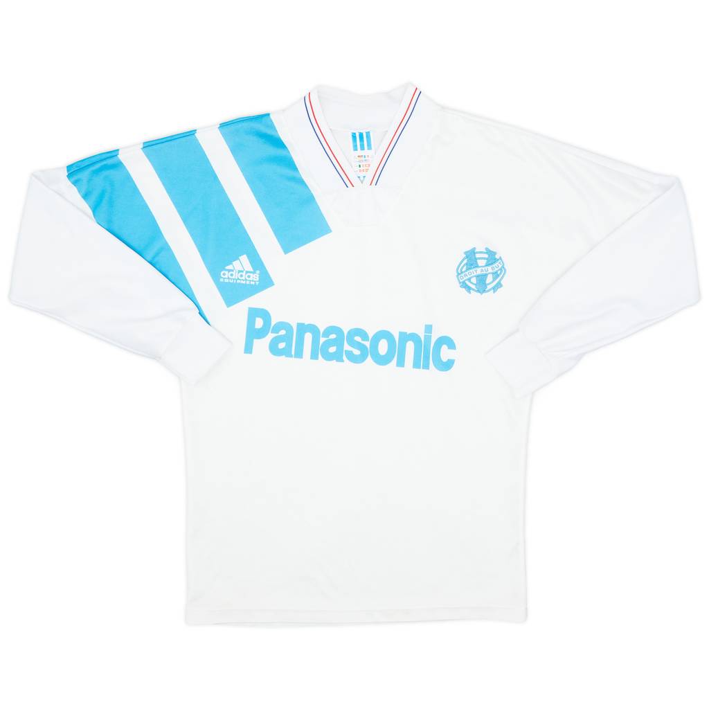 1991-92 Olympique Marseille Home L/S Shirt - 8/10 - (S)