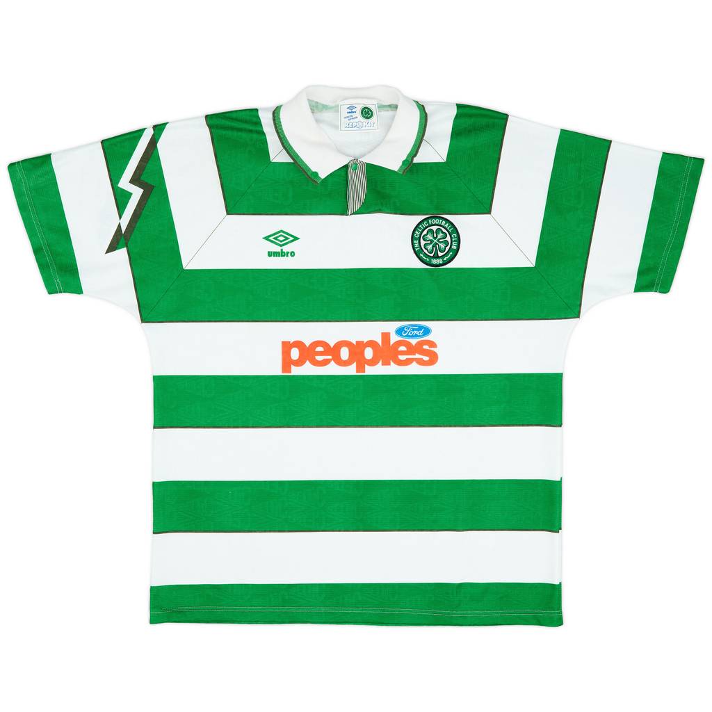 1991-92 Celtic Home Shirt - 9/10 - (XL)