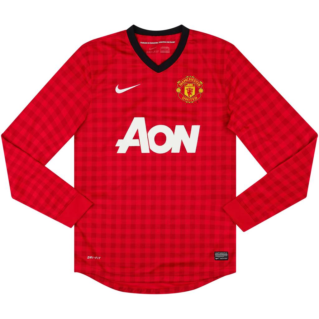 2012-13 Manchester United Home L/S Shirt - 5/10 - (S)