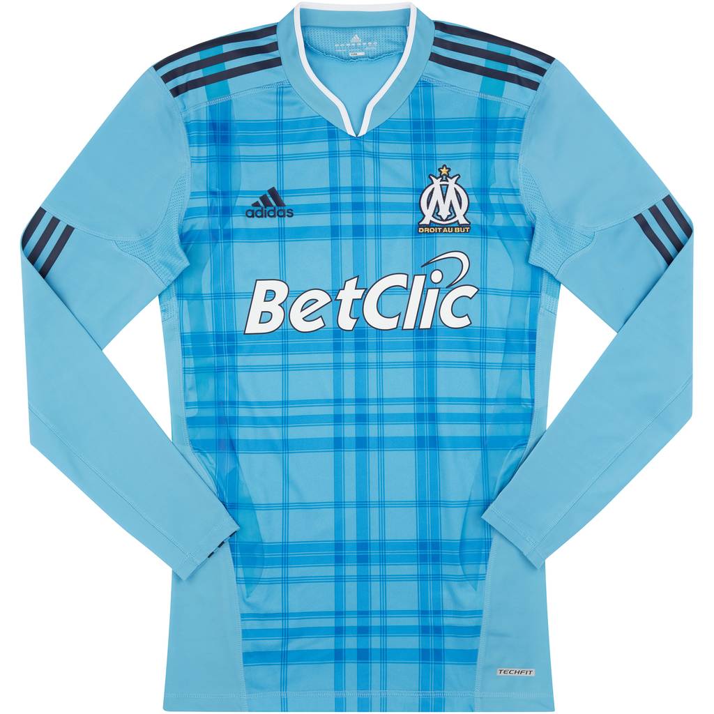 2010-11 Olympique Marseille Player Issue TechFit Away L/S Shirt - 9/10 - (L)