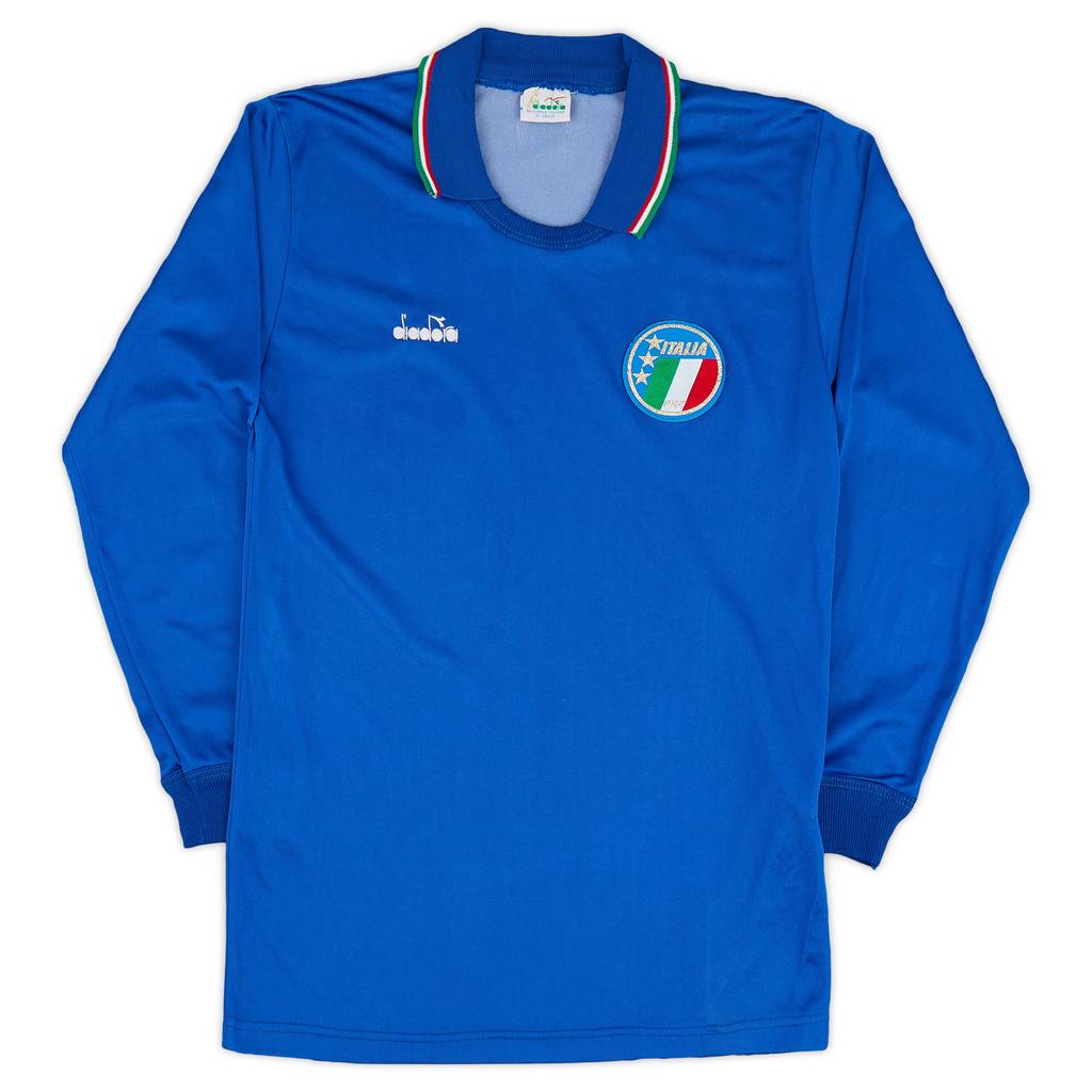 1986-91 Italy Home L/S Shirt - 9/10 - (S)