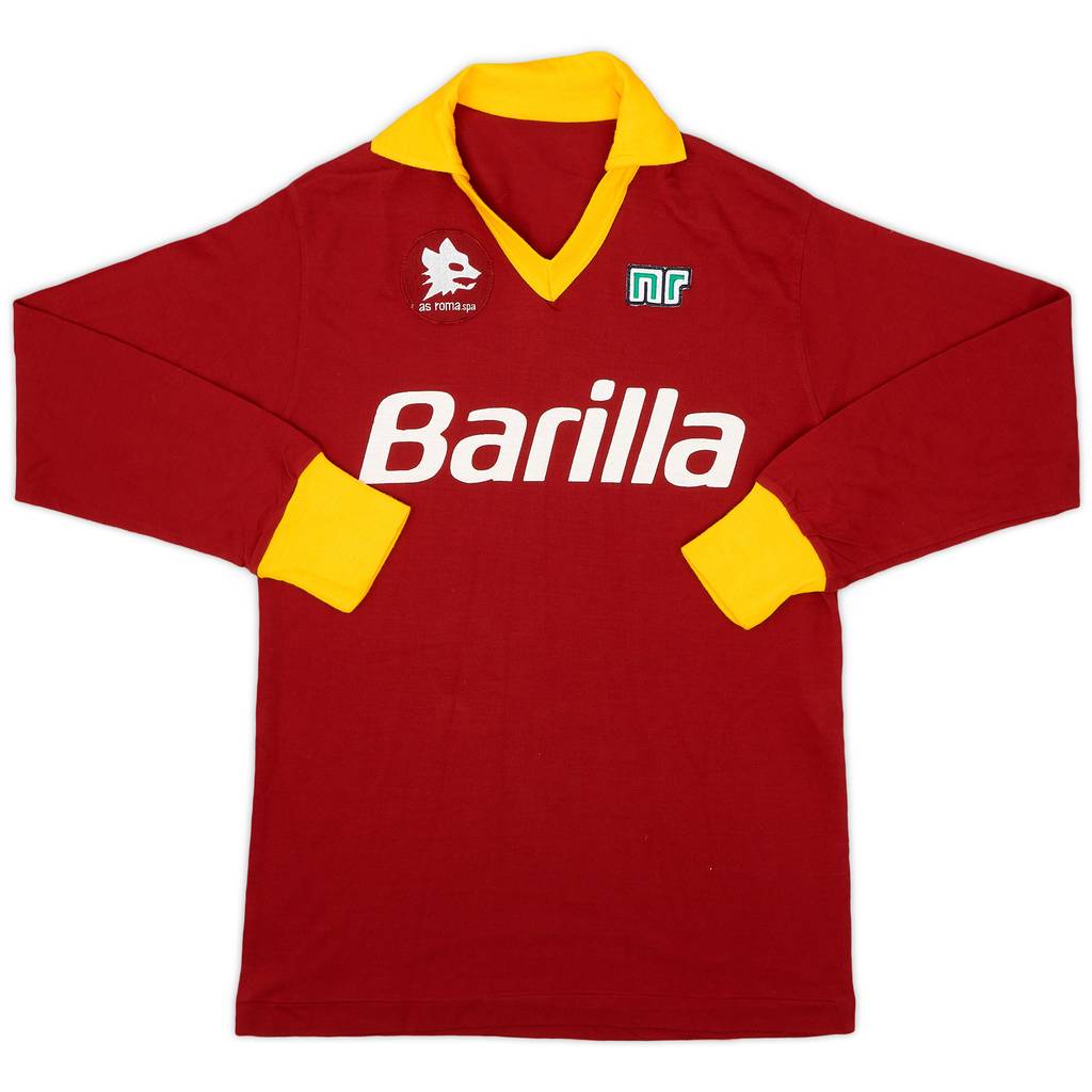 1988-89 Roma Home L/S Shirt - 9/10 - (L)